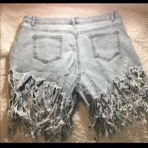 Rippled Jean Shorts